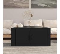 BOWEKAM Home & Garden - Mesa de café negra de 80 x 50 x 36 cm, diseño de madera