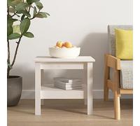 BOWEKAM Home & Garden - Mesa de centro blanca 45 x 45 x 40 cm, madera maciza de pino, elección de muebles