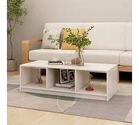 BOWEKAM Home & Garden - Mesa de centro blanca de madera de pino maciza, 110 x 50 x 34 cm, elección de muebles
