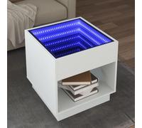 BOWEKAM Home & Garden - Mesa de centro con luces LED infinitas, color blanco, 50 x 50 x 50 cm, elección de muebles