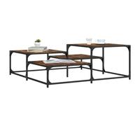 BOWEKAM Home & Garden - Mesa de centro de roble ahumado, 107 x 107 x 40 cm, diseño de muebles de madera