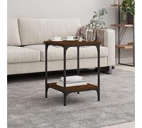 BOWEKAM Home & Garden - Mesa de centro de roble marrón, 40 x 40 x 55 cm, diseño de muebles de madera