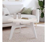 BOWEKAM Home & Garden - Mesa redonda blanca de 70 x 3 cm, madera maciza de pino