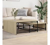 BOWEKAM Home & Garden-Mesas de centro anidables 2 piezas de roble Sonoma ingeniería de madera y metal, elección de muebles