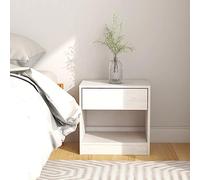BOWEKAM Home & Garden - Mesita de noche blanca 40 x 31 x 40 cm, madera de pino macizo, elección de muebles
