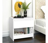 BOWEKAM Home & Garden - Mesita de noche blanca de 40 x 30 x 39 cm de madera diseñada para muebles