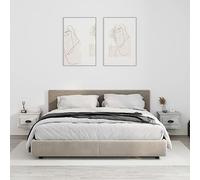 BOWEKAM Home & Garden-Mesita de noche de pared 2 piezas gris concreto 41,5 x 36 x 28 cm, elección de muebles