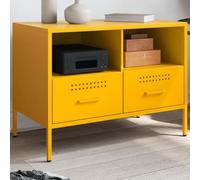 BOWEKAM Home & Garden-Mueble de TV amarillo mostaza 68 x 39 x 50,5 cm acero elección de muebles