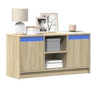 BOWEKAM Home & Garden - Mueble de TV con LED, roble Sonoma, 100 x 34 x 50 cm, madera de ingeniería