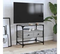 BOWEKAM Home & Garden-Mueble de TV con tapa de cristal gris Sonoma 60 x 35 x 51 cm, elección de muebles de madera