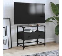 BOWEKAM Home & Garden-Mueble de TV con tapa de cristal negro 60 x 35 x 51 cm, elección de muebles de madera
