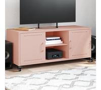 BOWEKAM Home & Garden-Mueble de TV rosa de 39.5 x 39 x 17.2 pulgadas, elección de muebles de acero