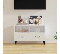 BOWEKAM Home & Garden - Mueble para TV (80 x 36 x 50 cm), color blanco brillante