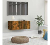 BOWEKAM Home & Garden-Mueble para TV de roble ahumado 80 x 30 x 30 cm, elección de muebles de madera