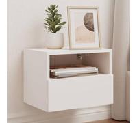 BOWEKAM Home & Garden-Muebles de pared para TV, 2 piezas, color blanco, 40 x 30 x 30 cm, elección de muebles de madera