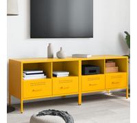 BOWEKAM Home & Garden-Muebles de TV, 2 unidades, color amarillo mostaza, 68 x 39 x 50,5 cm, elección de muebles de acero