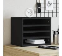 BOWEKAM Home & Garden - Organizador de escritorio negro de 36 x 26 x 29,5 cm, diseño de madera