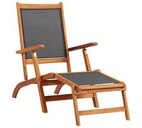 BOWEKAM Home & Garden-Outdoor - Tumbona de madera maciza de acacia y textileno, elección de muebles