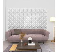 BOWEKAM Home & Garden - Paneles de pared 3D (12 unidades, 50 x 50 cm, origami, 3 m), color blanco