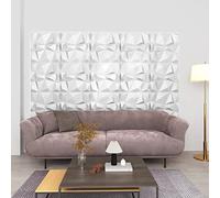 BOWEKAM Home & Garden - Paneles de pared 3D (24 unidades, 50 x 50 cm, 6 m), color blanco diamante