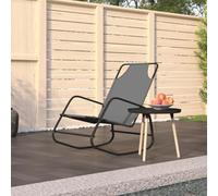 BOWEKAM Home & Garden-Rocking - Tumbona mecedora de acero gris y textileno, elección de muebles