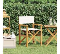 BOWEKAM Home & Garden- Silla plegable de director de madera maciza de teca, color crema