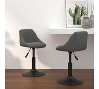 BOWEKAM Home & Garden-Sillas de comedor giratorias, 2 piezas, terciopelo gris oscuro, elección de muebles