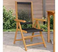 BOWEKAM Home & Garden-Sillas de jardín 2 piezas de madera maciza negra de acacia y polipropileno, elección de muebles