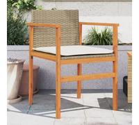 BOWEKAM Home & Garden-Sillas de jardín con cojines, 2 piezas, ratán de poliéster beige y madera maciza, elección de muebles