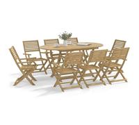 BOWEKAM Home & Garden- Sillas de jardín plegables para jardín, 6 piezas, 54,5 x 61,5 x 86,5 cm, madera maciza de acacia, elección de muebles