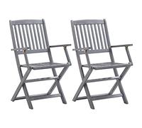 BOWEKAM Home & Garden- Sillas plegables para exteriores, 2 piezas, madera de acacia maciza, elección de muebles