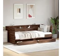 BOWEKAM Home & Garden - Sofá cama con cajones sin colchón, roble marrón, 75 x 190 cm, pequeño mueble individual a elegir