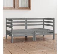 BOWEKAM Home & Garden - Sofá de 2 plazas, madera de pino maciza, color gris
