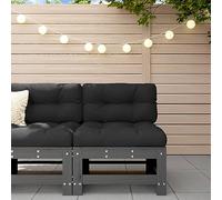 BOWEKAM Home & Garden-Sofá medio con cojines, madera maciza de pino gris, elección de muebles