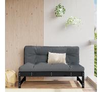 BOWEKAM Home & Garden-Sofá medio negro 120 x 80 cm, madera maciza de pino, elección de muebles
