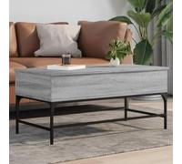 BOWEKAM Home & Garden Sonoma - Mesa de café gris 100 x 50 x 45 cm, madera y metal