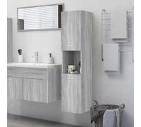 BOWEKAM Home & Garden Sonoma - Mueble de baño gris 30 x 30 x 130 cm, diseño de madera