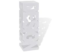 BOWEKAM Home & Garden - Soporte cuadrado para paraguas de acero, 48,5 cm, color blanco