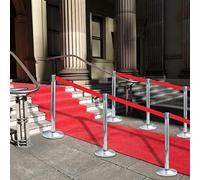 BOWEKAM Home & Garden-Stanchion con cinturón de acero inoxidable para puerta de aeropuerto