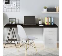 BOWEKAM Home & Garden - Tablero de mesa de madera maciza tratada de roble marrón oscuro, 160 x 50 x (2-4) cm