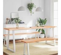 BOWEKAM Home & Garden-Tablero de mesa marrón claro 220 x 50 x (2-4) cm de madera maciza tratada con borde vivo, elección de muebles