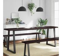 BOWEKAM Home & Garden-Tablero de mesa marrón oscuro 220 x 50 x (2-6) cm, madera maciza tratada, borde vivo, elección de muebles