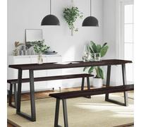 BOWEKAM Home & Garden-Tablero de mesa marrón oscuro 220 x 60 x (2-4) cm, madera maciza tratada, borde vivo, elección de muebles