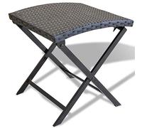 BOWEKAM Home & Garden- Taburete plegable de ratán de poliéster negro