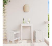 BOWEKAM Home & Garden - Taburetes de jardín (2 unidades, 40 x 36 x 45 cm), color blanco