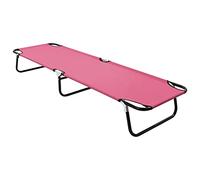 BOWEKAM Home & Garden- Tumbona plegable de acero, color rosa