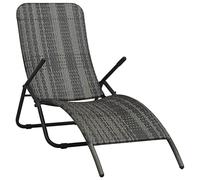 BOWEKAM Home & Garden- Tumbona plegable de ratán de poliéster gris, elección de muebles