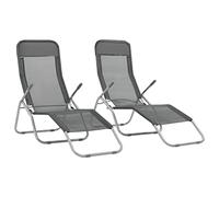BOWEKAM Home & Garden- Tumbonas plegables de textileno antracita, 2 piezas, elección de muebles