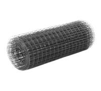BOWEKAM Home & Garden-Valla de alambre de pollo de acero con revestimiento de PVC, 25 x 0,5 m, color gris