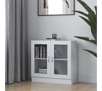 BOWEKAM Home & Garden-Vitrine - Armario blanco de 82,5 x 30,5 x 80 cm, diseño de madera